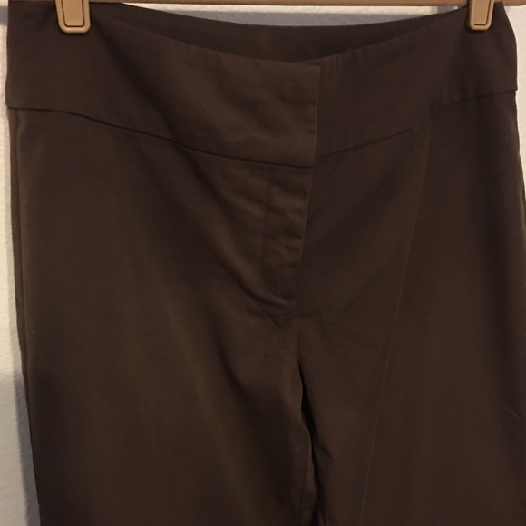 Metro style brown boot cut stretch slacks 12 - Picture 3 of 6